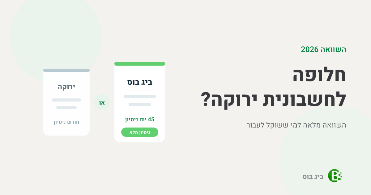 השוואה בין ביג בוס לחשבונית ירוקה, חלופה לניהול חשבוניות