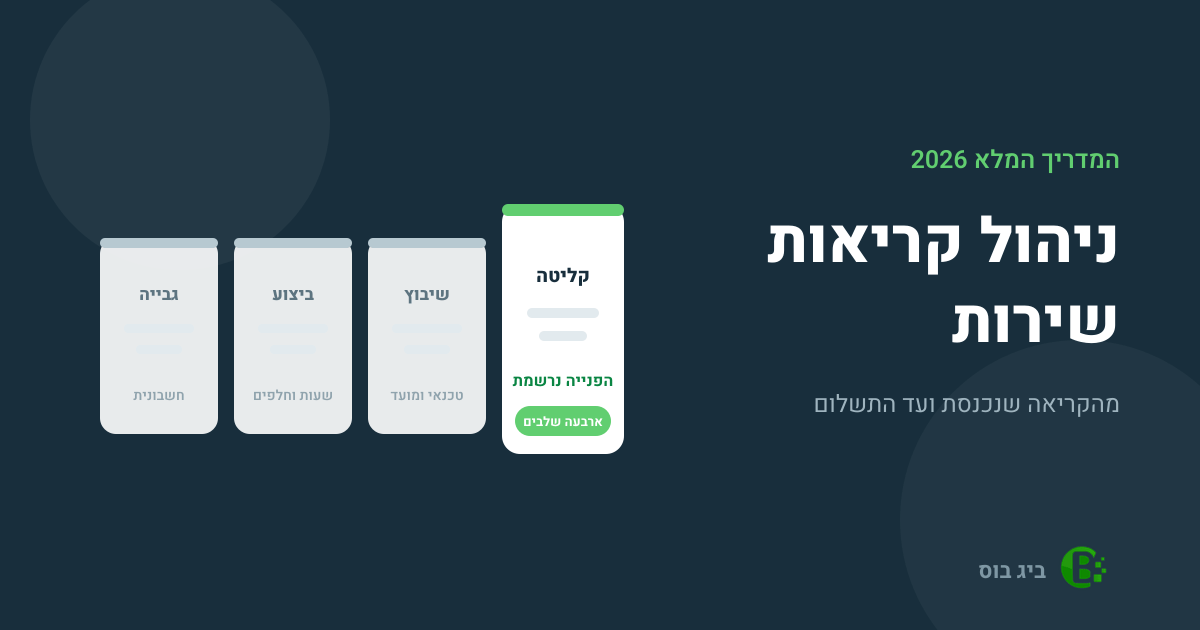 ניהול קריאות שירות — המדריך המלא לעסקי שירות ותחזוקה