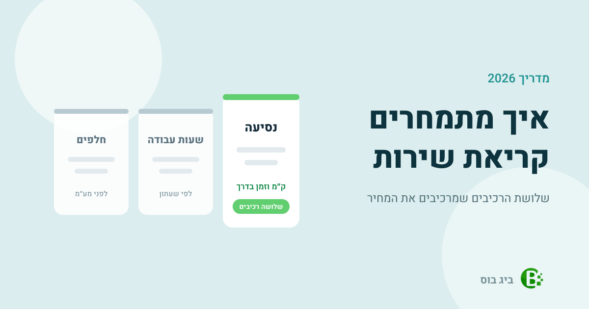 איך מתמחרים קריאת שירות — נסיעה, שעות עבודה וחלפים