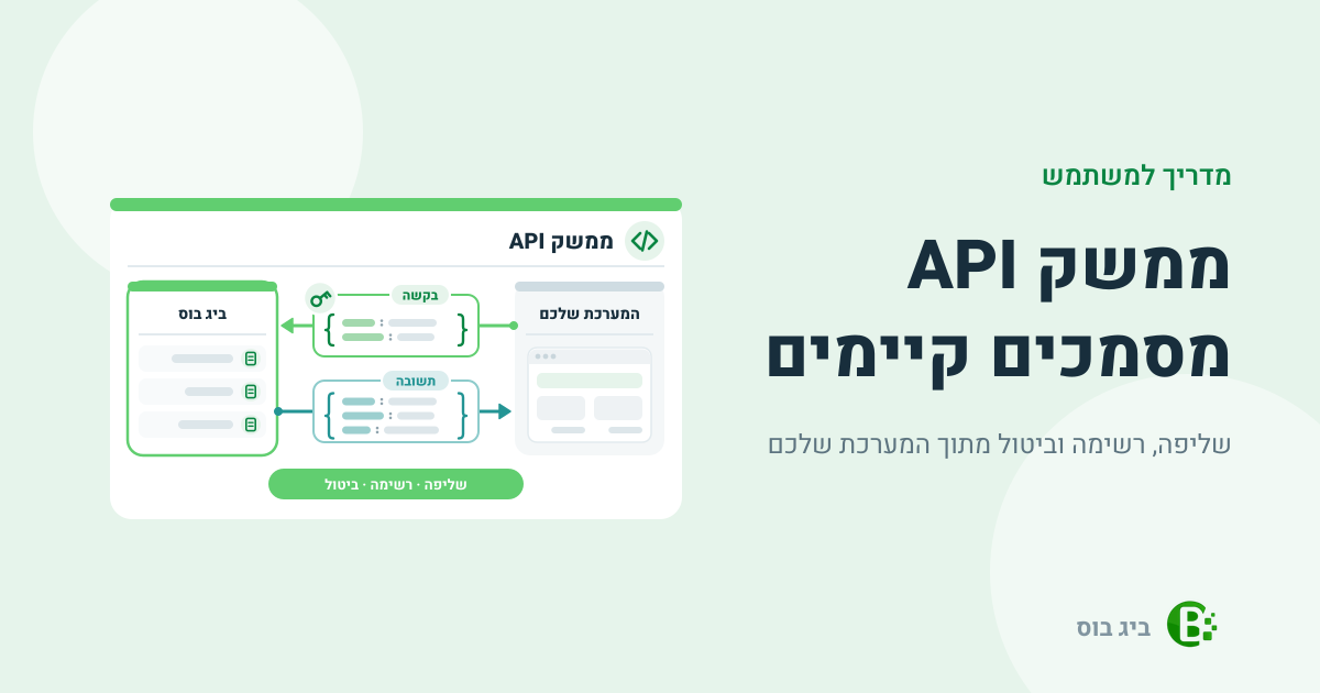 מדריך למשתמש לשליפה, רשימה וביטול של מסמכים דרך ממשק ה-API של ביג בוס