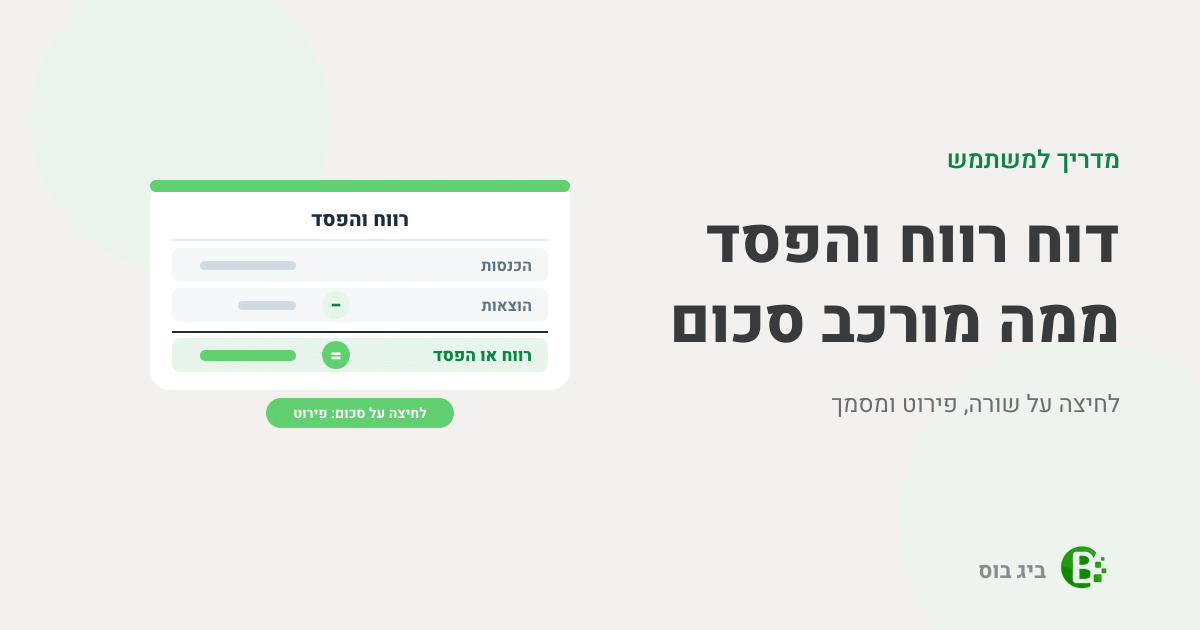 מדריך למשתמש לדוח רווח והפסד בביג בוס